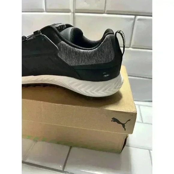 Puma Ignite Pwrcage Jrs Golf Shoes Black And Silver Waterproof 7C Juniors - Picture 7 of 14